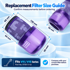Replacement vacuum filters displayed with one filter angled forward.