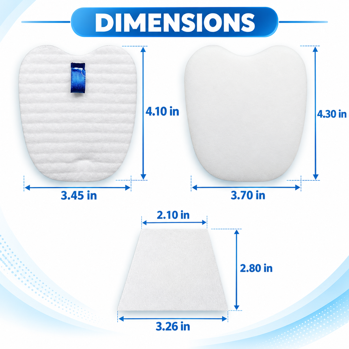 Replacement filter kit components for Shark Rocket DuoClean arranged on white.